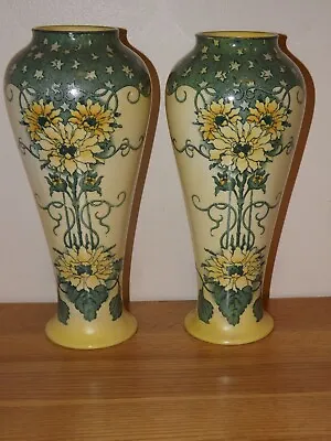 Buy Art Nouveau Pair Of Vases  Designed By Frank Beardmore  Rossmoyne   Fenton • 124.99£