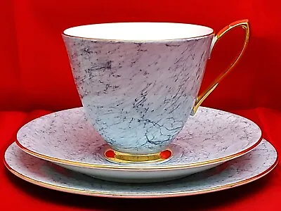 Buy 1960s ROYAL ALBERT BONE CHINA GOSSAMER PASTEL GREY TEA CUP SAUCER & PLATE SUPERB • 16.99£