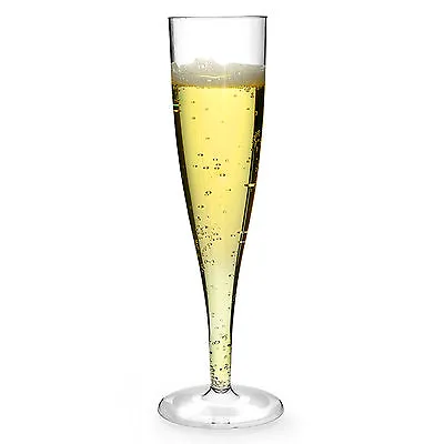 Buy 20 X Plastic Champagne Glasses Flutes 160ml Standard Size *One Piece Glass* • 12.55£
