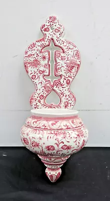 Buy Vintage Hand Painted Ceramic Wall Pocket Hanging Floral Vase Planter Portugal • 9.99£