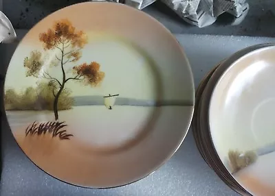 Buy Noritake Side/Salad Plate. Pattern Featuring A Tree On A Beach At Sunset. • 9.99£