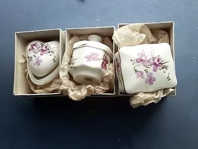 Buy Hammersley Victorian Violets 3mini Bone China Boxes,heart, Rectangular & Octagon • 12£