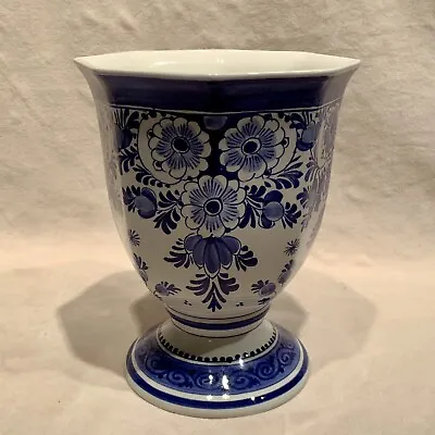 Buy VINTAGE: DELFT Hand Painted 7  VASE With Octagonal Mouth - EXCELLENT CONDITION • 57.73£