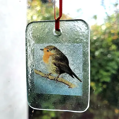 Buy Suncatcher Robin Bird Stained Glass Stain Glass Gift Christmas Decoration Window • 15£