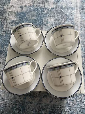 Buy Wedgwood Quality 4 Brand New Coffee Cups & Saucers Quadrants Design Made In 2000 • 6£