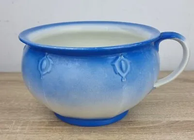 Buy Burleigh Ware Chamber Pot With Handle Antique Blue And White C.1906. • 35£