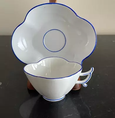 Buy Meissen Porcelain Blue Trim Demitasse Cup And Saucers • 95.90£