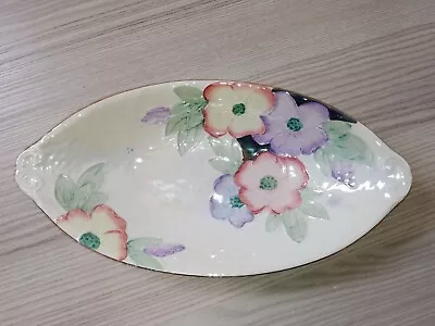 Buy Maling Oval Dish Pink&Mauve Flowers Lustreware Vintage Retro 26cmL Crazed • 14.99£