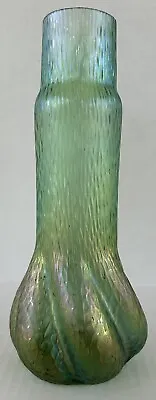 Buy Kralik Sohn Glass Vase Green Martele Textured Iridescent Art Nouveau Bohemian • 113.85£