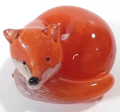 Buy Paul Miller FOX AT REST Langham Art Glass Figurine VTG England Signature Firefox • 71.48£