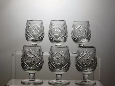Buy Bohemia Crystal  Hobstar  Cut Glass Set Of 6 Shot Glasses 3 1/4   • 39.99£