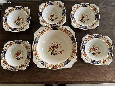 Buy Vintage Soho Pottery Solian Ware Floral Pattern With Bee 1 Large 5 Smaller Bowls • 29.99£