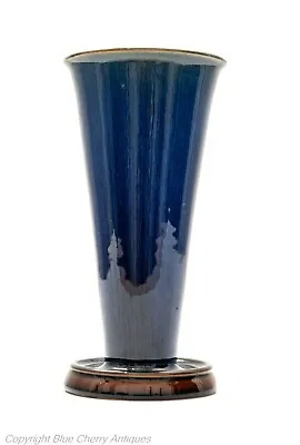 Buy Antique Denby Danesby Ware Electric Blue Art Deco Glaze Effect Vase C1925 • 28.95£