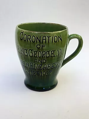 Buy 1937 George Vi & Elizabeth Coronation Mug Cup, Brannam? Barnstaple Devon Pottery • 14£