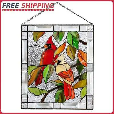 Buy Stained Glass Birds Panel Window Hanger For Garden Outdoor (1) • 10.30£