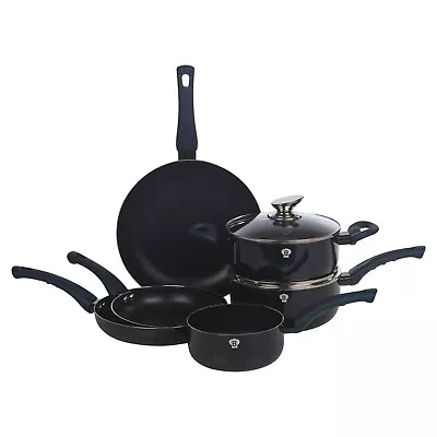 Buy 8 Pcs Blaumann Cookware Set Cooking Pots Pans With Soft Touch Handles Glass Lids • 59.99£