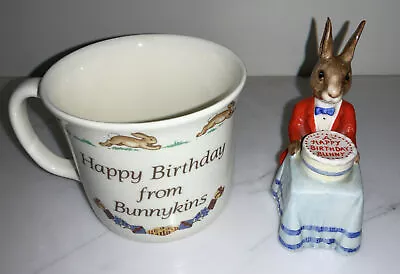 Buy Vintage Rare Royal Doulton Bunnykins Sweet Happy Birthday Mug And Figurine Set • 42£