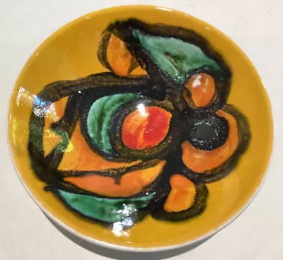Buy Poole Pottery Delphis Carol Cutler Mid Century Yellow Orange & Green Bowl No 56 • 20£