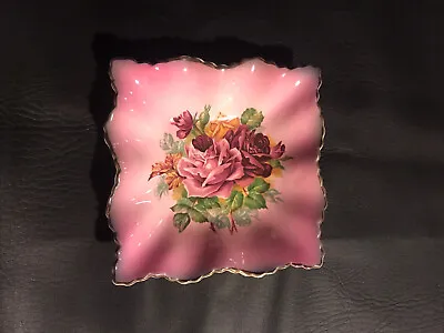 Buy James Kent Old Foley Square Nut/ Candy Dish PINK W Roses Pattern #5348 A BEAUTY! • 22.71£