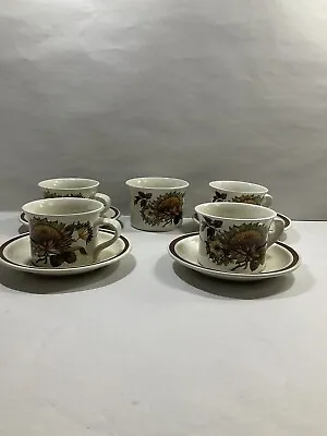 Buy 4 X Vintage MIDWINTER Garden Tea Cups & Saucers - David Long • 15£