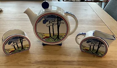 Buy CLARICE CLIFF   BLUE FIRS    TEA SET  By WEDGWOOD • 117£