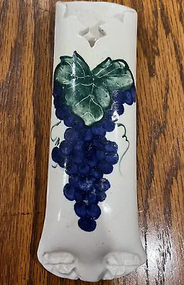 Buy Wall Pocket Vase. Pottery. Grapes And Leaf Design • 5.78£