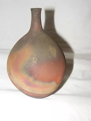 Buy Studio Pottery Bryony Rich Wood Fired Bottle Vase Gorgeous Flame Colours • 59.99£