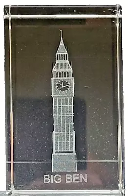 Buy Big Ben Paper Weight Laser Etched Glass Cube Paper Weight • 8£