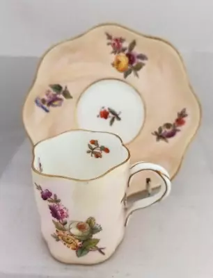 Buy Coalport Cup And Saucer Antique Floral Decoration Wrythen Straight Sided 1883 • 19£