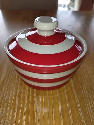 Buy T G Green Cornishware Round Butter Dish Red And White, Chipped On Lid And Rim • 8.50£