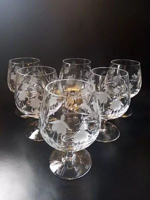Buy 6 X Stuart Crystal Cascade Fuchsia 11oz Cut Glass Brandy Balloon Glasses • 65£