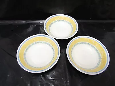 Buy 3 X Churchil Staffordshire China Cereal Bowl Yellow, Blue White  Pattern(L) • 9.99£