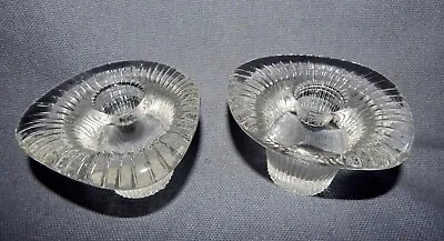 Buy Vintage Kosta Boda Pair Of Ribbed Design Clear Glass Candle Holders ~ Swedish  • 29.99£