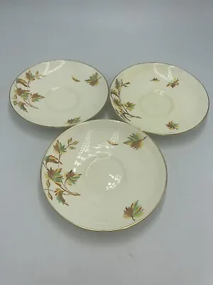 Buy Three 1930s Art Deco Paragon Autumn Leaves Pattern Saucers #G3091 • 12.50£