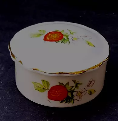 Buy Bone China Queens China Virginia Strawberry Round Lidded Trinket Box • 4.50£