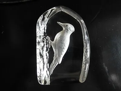 Buy Wedgwood Crystal WOODPECKER Paperweight, Glass Etched. Excellent! • 5.50£