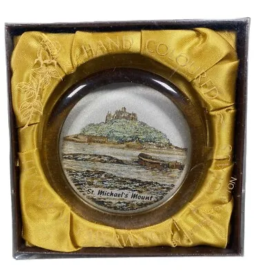 Buy Rare Lewis & Clayton Hand Coloured Titanium Glass Paperweight St. Michaels Mount • 39.99£