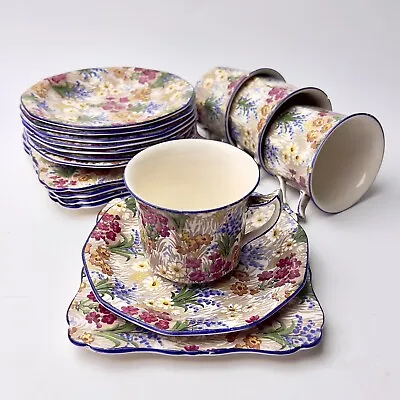 Buy 17 Pieces Of Royal Winton Grimwades “Marguerite” Chintz China Cup Saucer Plate • 40£