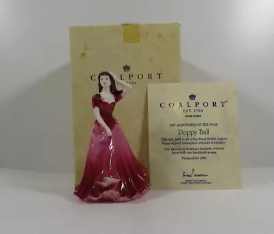 Buy Coalport Lady Figurine, Poppy Ball Debutante Of The Year 1997 With Box And Cert • 19.99£