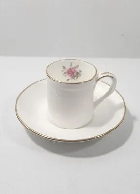 Buy Crown Staffordshire Fine Bone China England Tea Cup & Sauce Floral Smooth White • 23.04£