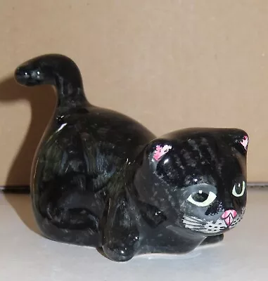 Buy Babbacombe Pottery  Small Black Kitten Tail Up • 16£