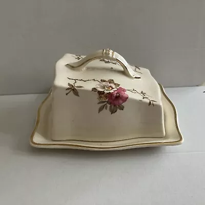 Buy Arthur Wood Cheese Dish Cream With Pink Flowers  • 6.99£