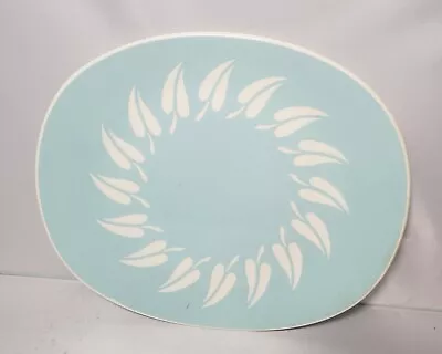 Buy 1970s Vintage Harkerware Aqua Blue Snow Leaf Platter • 14.39£