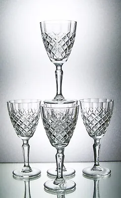 Buy Five Vintage Panelled, Baluster Stem Lead Crystal Cut Sherry Glasses 11cm, 55ml • 15£