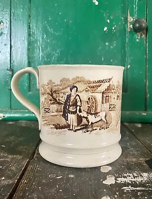 Buy Antique Early 19th Century Country Farming Tankard Mug British Isles Spongeware • 155.85£