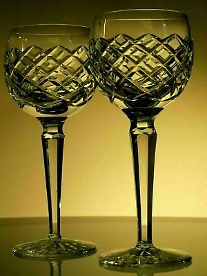 Buy Waterford Crystal Tyrone Hock Wine Glasses Pair Vintage, 7 3/8  Tall • 80£