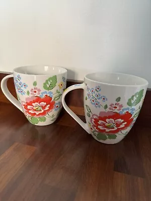 Buy 2 Cath Kidston Queens Kitchen Large Floral Crush Fine Bone China Mugs Flower Mug • 40£
