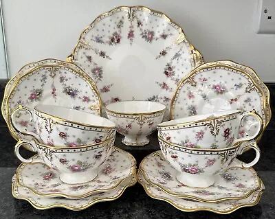 Buy Royal Crown Derby Antoinette 4 Trios. Cups, Saucers , Cake Plate , Sugar Bowl • 995£