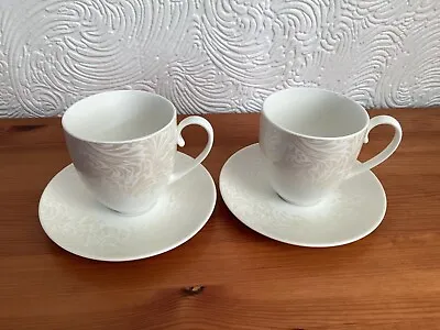 Buy DENBY MONSOON LUCILLE GOLD  MUGS & SAUCERS X 2 - EXCELLENT • 20£