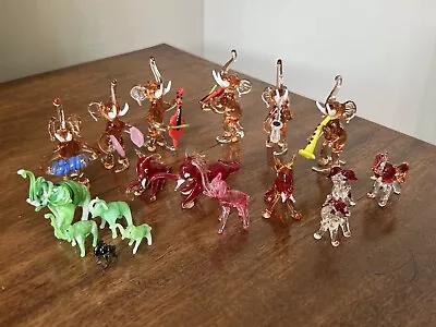 Buy COLLECTION Of VINTAGE Murano Glass Elephant Ornaments X 18 • 20£